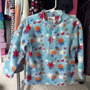 Hanna Andersson Light Blue Fleece half zip with Snowflakes